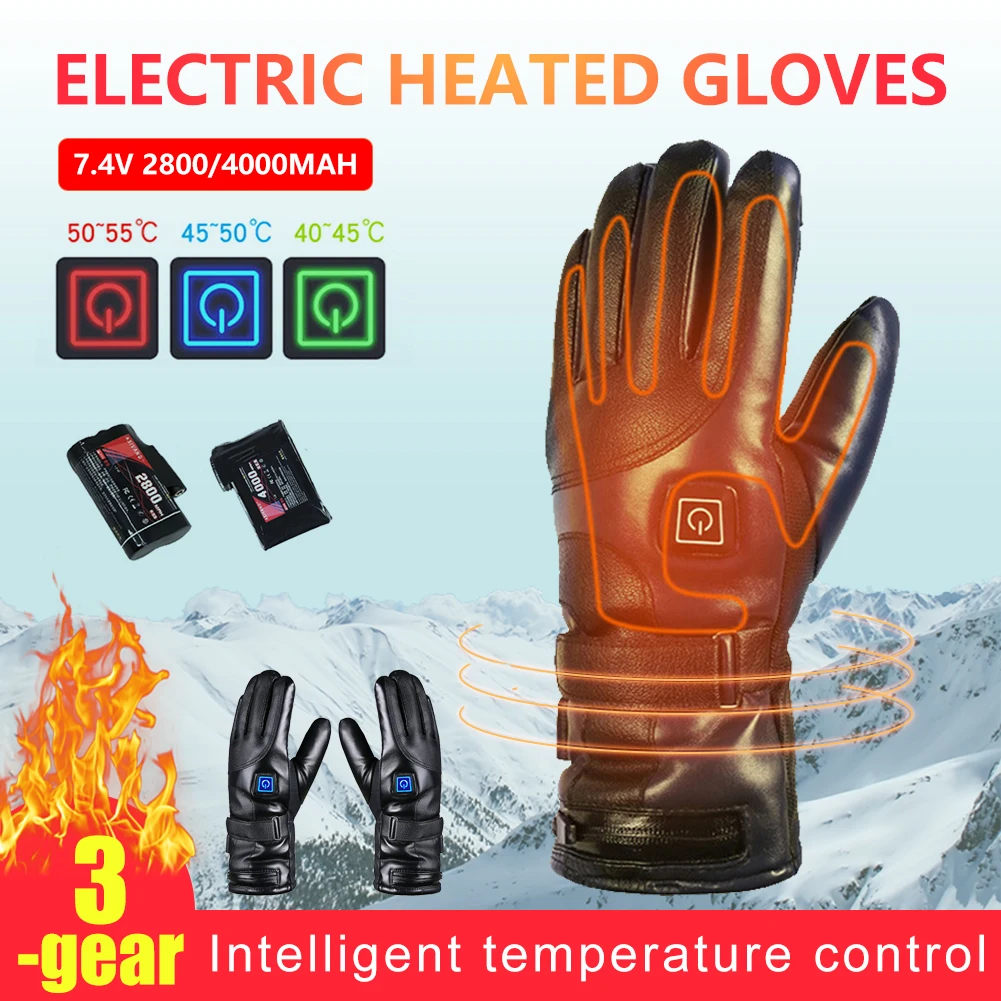 

Motorcycle Bicycle Heated Gloves Electric Heating Gloves Touchscreen Waterproof Windproof Hand Warmer For Winter Cycling Skiing