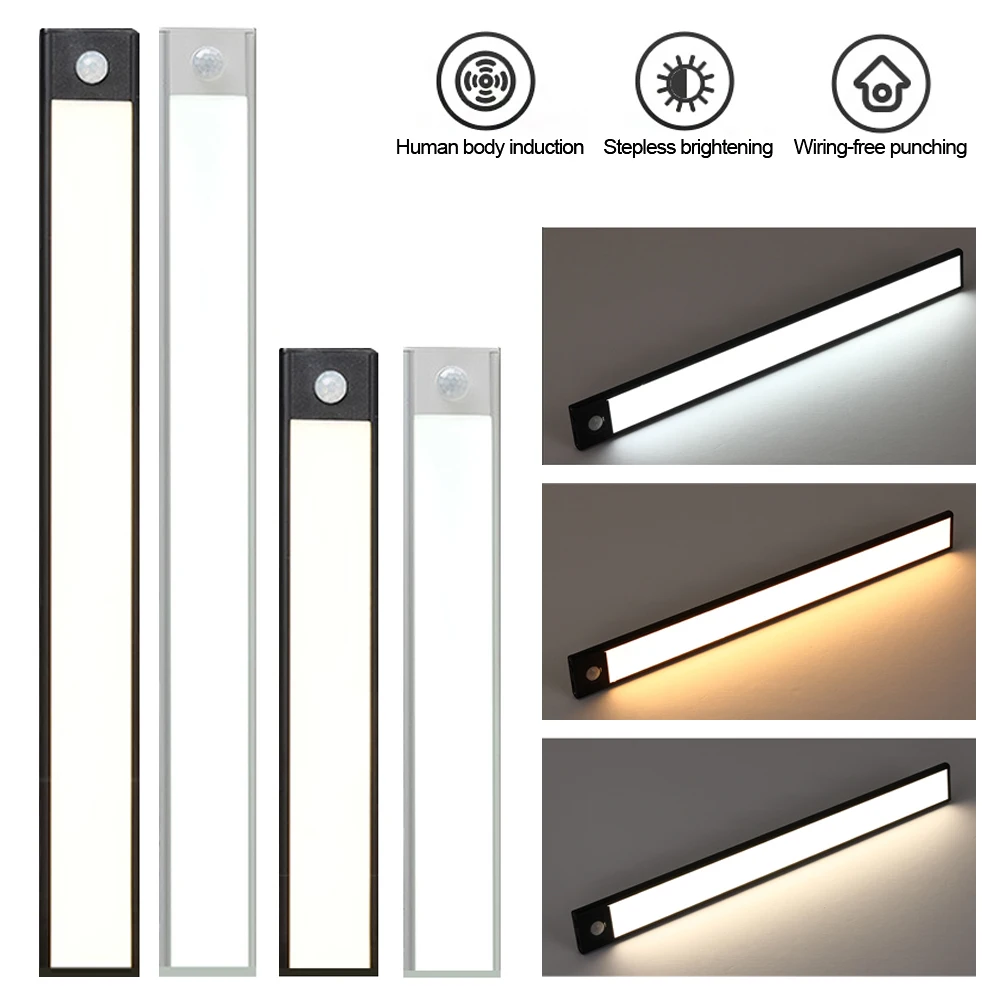 

Ultra Thin Motion Sensor Night Light USB Rechargeable Wireless Lamp Bedroom Bedside Cabinet Wardrobe Night Lighting Sensor Light