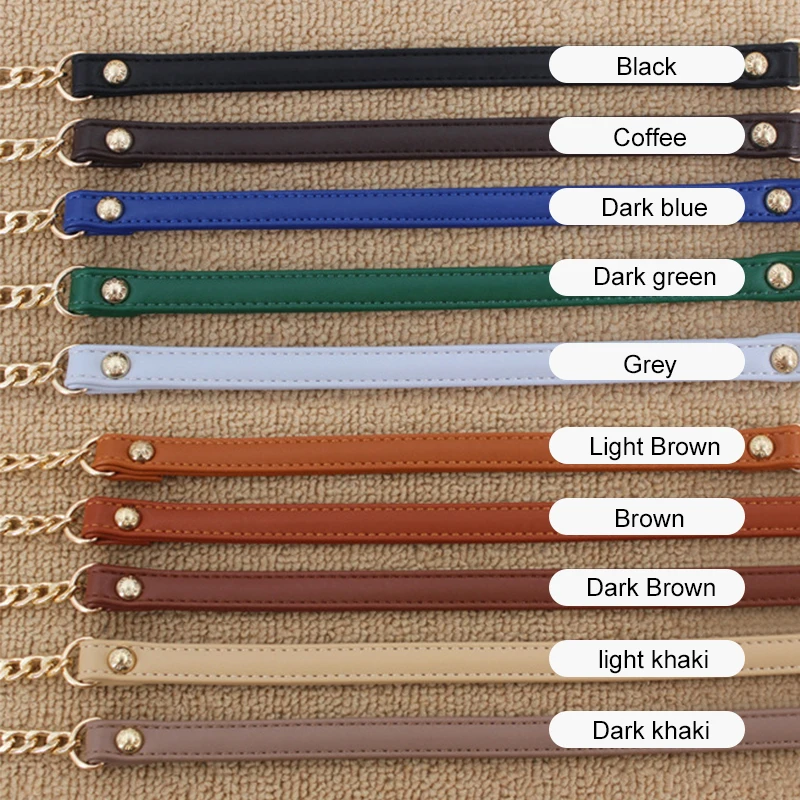 120cm Handbag Metal Chain PU Leather Bag Strap DIY Replacement Bag Chain For Purse Shoulder Bag Handles Handbag Accessories