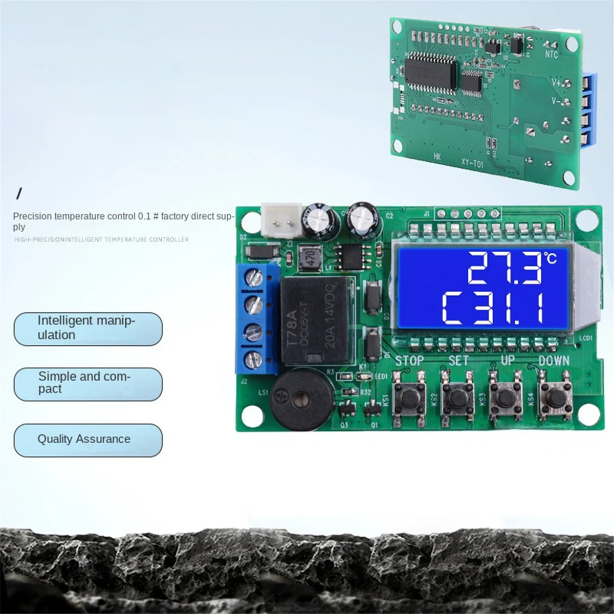Фото ABNJ XY-T01 Цифровой термостат с подогревом и охлаждением, цифровой переключатель контроля температуры, модуль контроллера температуры №4