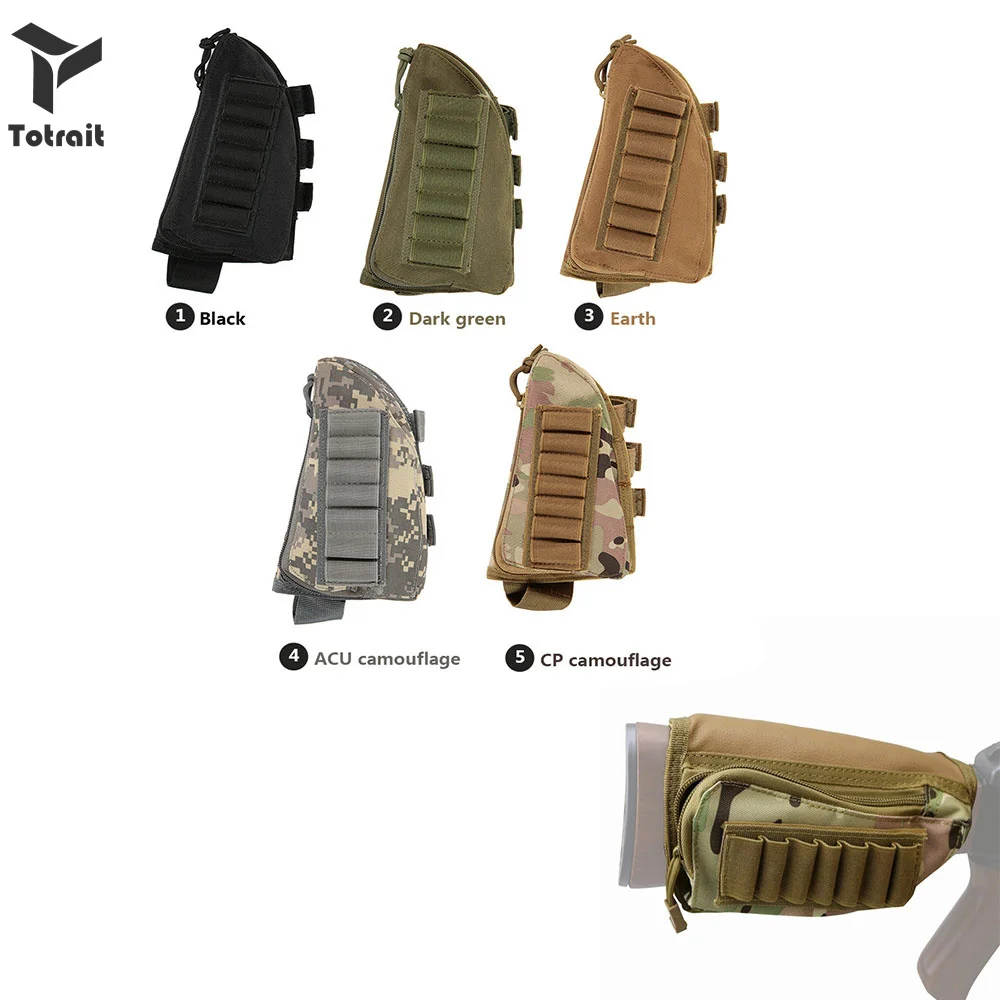 

New TOtrait High Quality Buttstock Cheek Rest Shell Ammo Pouch 12GA 12 Gauge Bullet Cartridge Holder Hunting Pouches