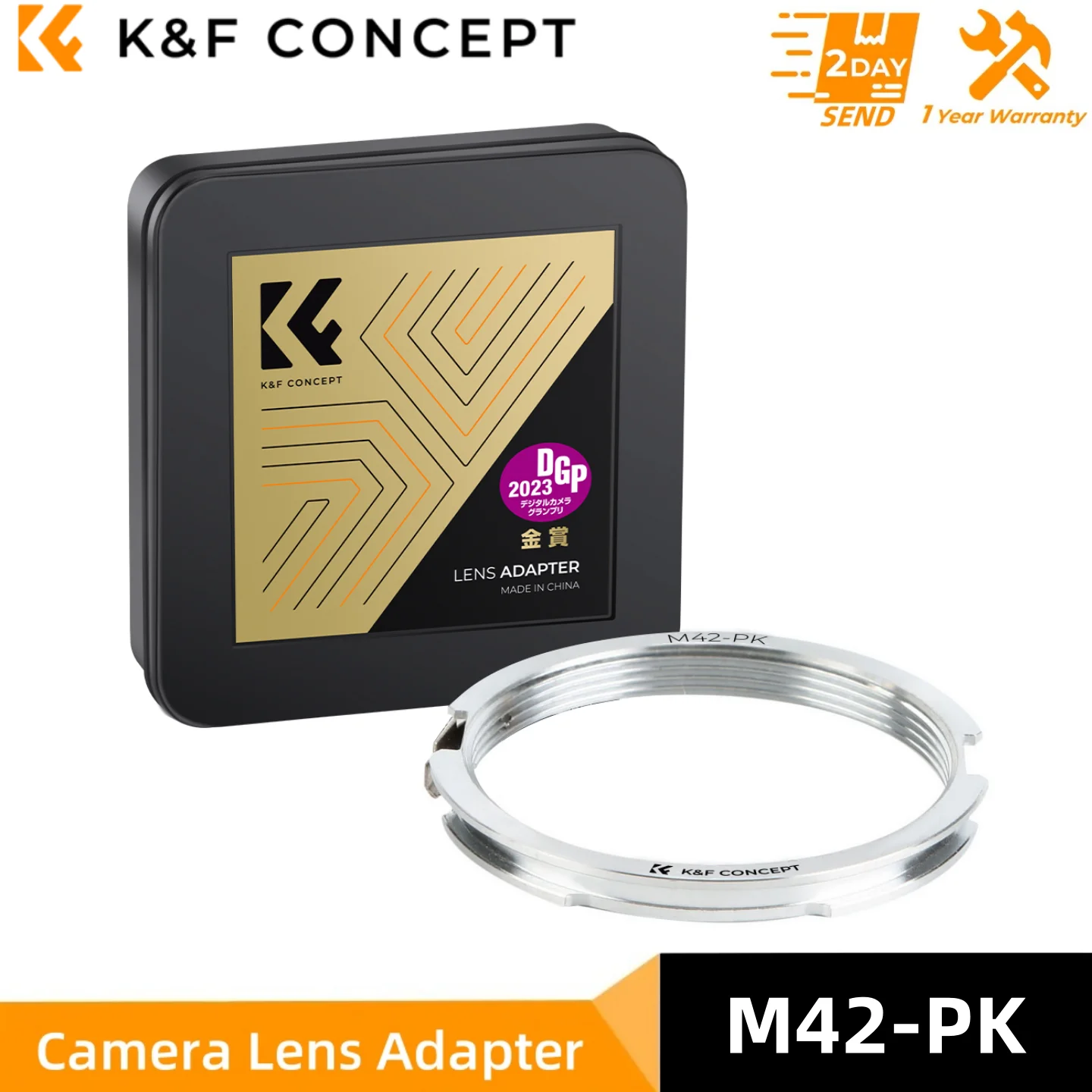 Фото Адаптер крепления объектива K&F Concept для винтовых линз M42 к креплению Pentax K для камеры Pentax K100D K110D K10D K10D Grand Prix K100D №1