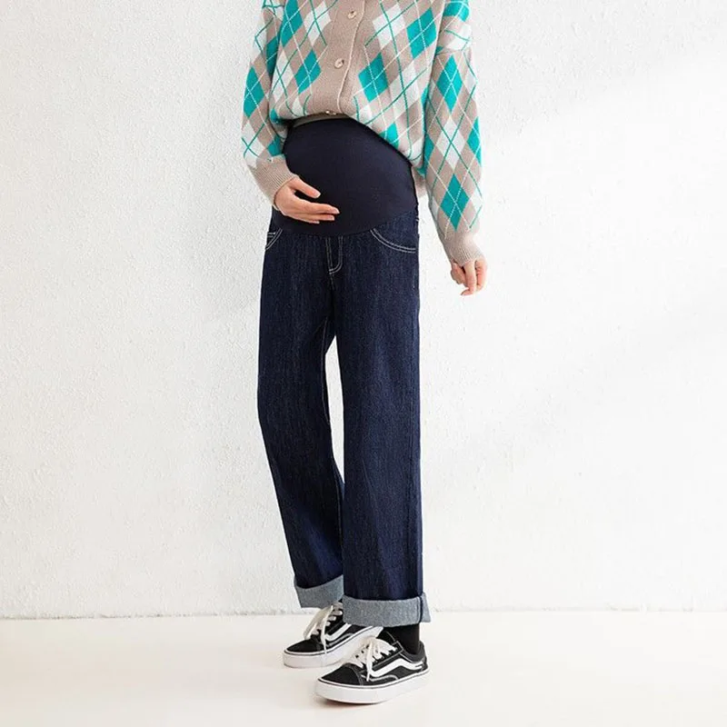 

Pregnancy Jean Pants Maternity Wide Leg Jeans for Pregnant Women High Waist Trousers Maternity Belly Support Denim Pants Clothes
