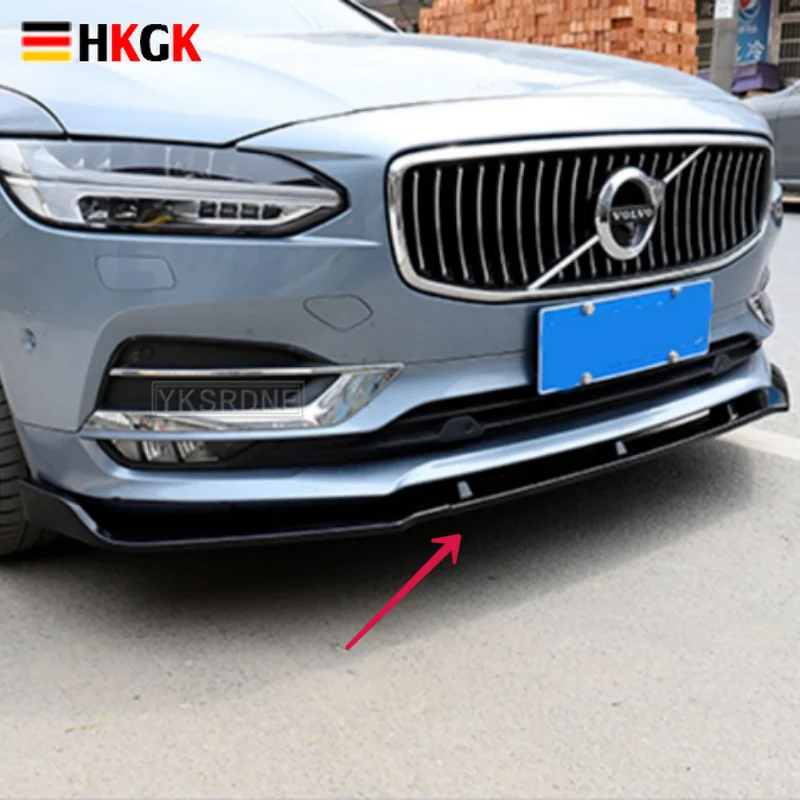 

3 шт., передний спойлер из полипропилена для Volvo S90 2016 2017 2018 2019