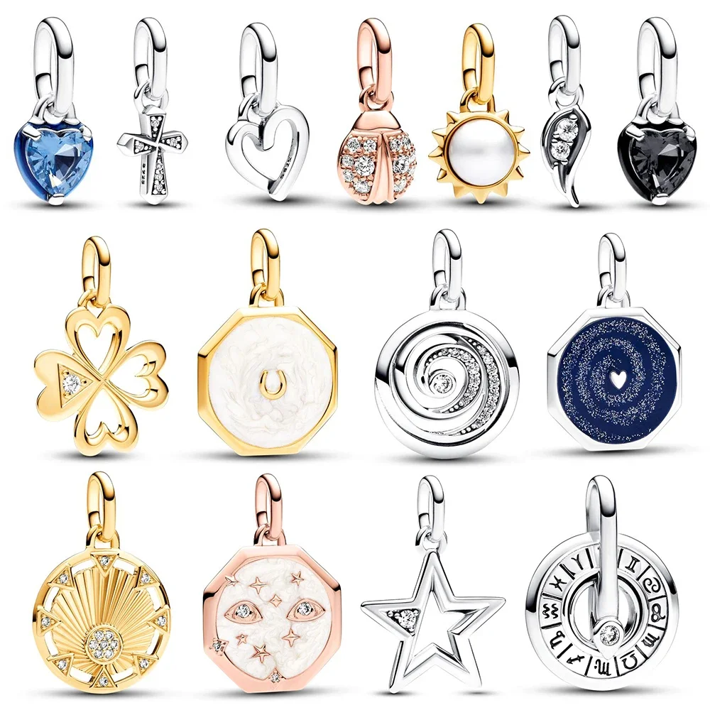 

Новинка, серебро 925 пробы, Мерцающая звезда, я, Галактическое сердце, медальон, синяя, черная чакра, крест в форме сердца, подвеска-Шарм, подходящие подарки