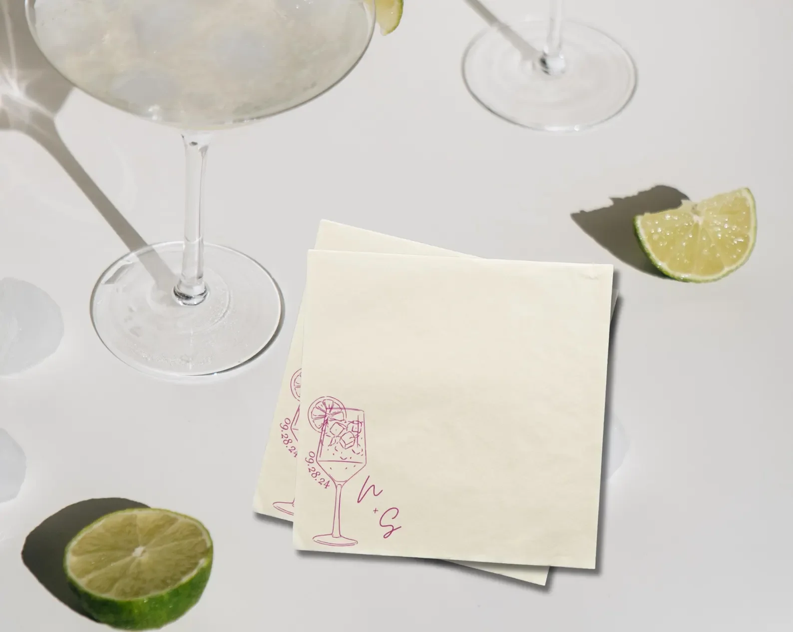 50 персонализированных салфеток COCKTAIL салфетки с монограммой на заказ мартини для