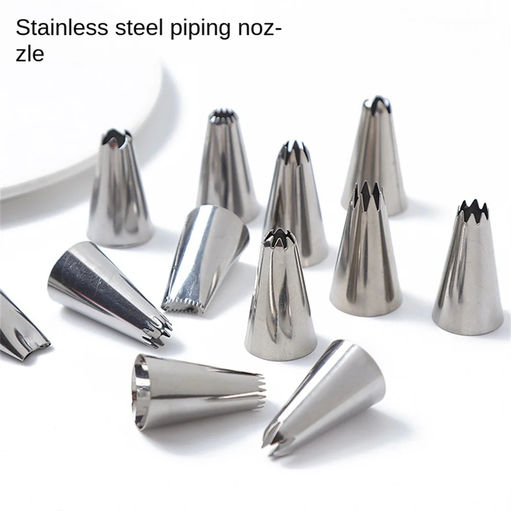 

Stainless Steel Piping Nozzle Reusable Does Not Rust Beautiful Shape Long Life High Hardness Piping Tip Baking Piping Tip