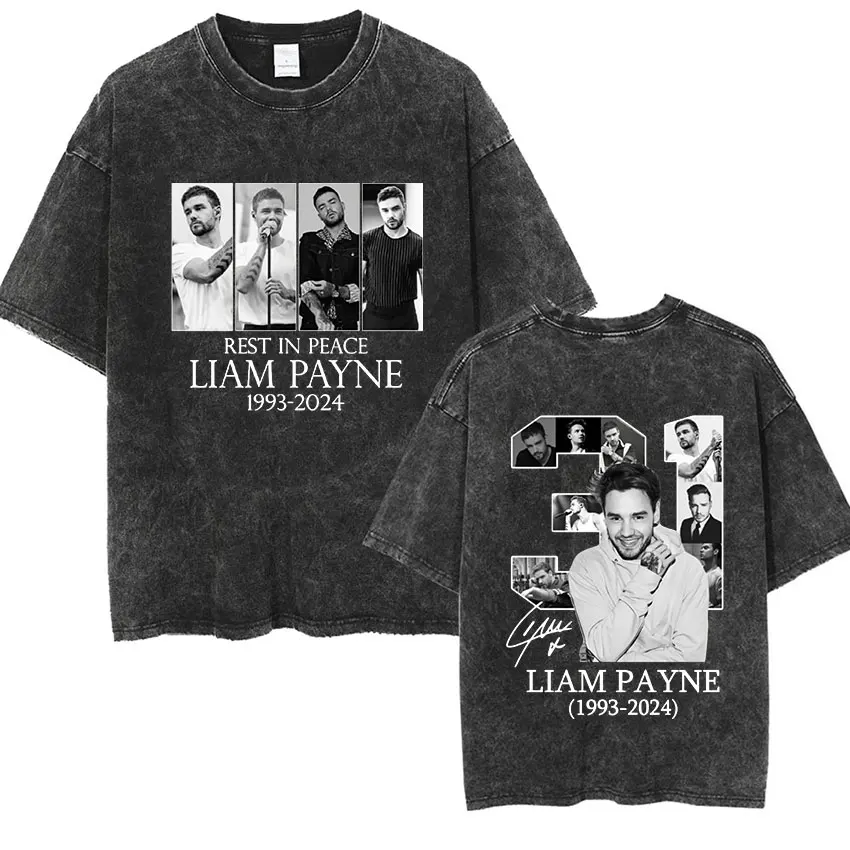Liam Payne This Not The End Tour 2024 Mark T Shirts Men's Hip Hop Vintage Washed Oversized T-shirt Y2k Man Gothic Clothing Tees