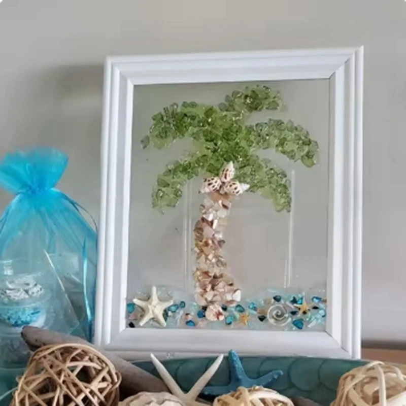 Художественный набор из морского стекла на тему океана для взрослых фоторамка