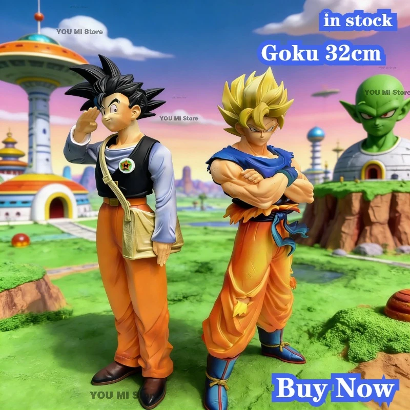 Фото В НАЛИЧИИ - Фигурка YJ 32 см/12,6 дюйма, Dragon Ball SSJ2 Гоку, аниме-фигурка Сон Гоку Супер Сайян 2, коллекционная модель, игрушка, подарок №1
