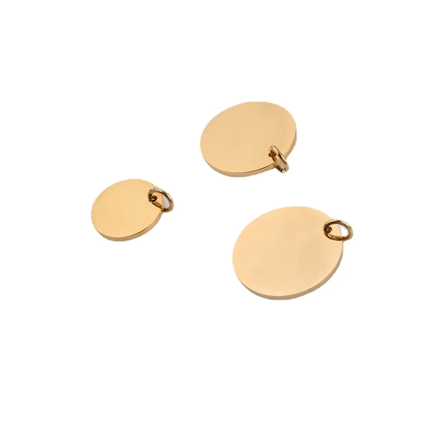 4 Pcs Disc With Hanging Ring Pendant Mirror Stainless Steel 8mm Dish Pendants Fadeless DIY Jewelry Making Accessories Wholesale