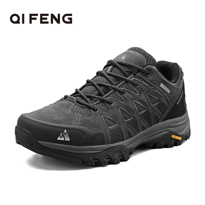 

Hiking Shoes Men Trekking Footwear Mountain Black Walking Sneakers Autumn Outdoor Footwear Winter Climbing Low Top Shoes Work