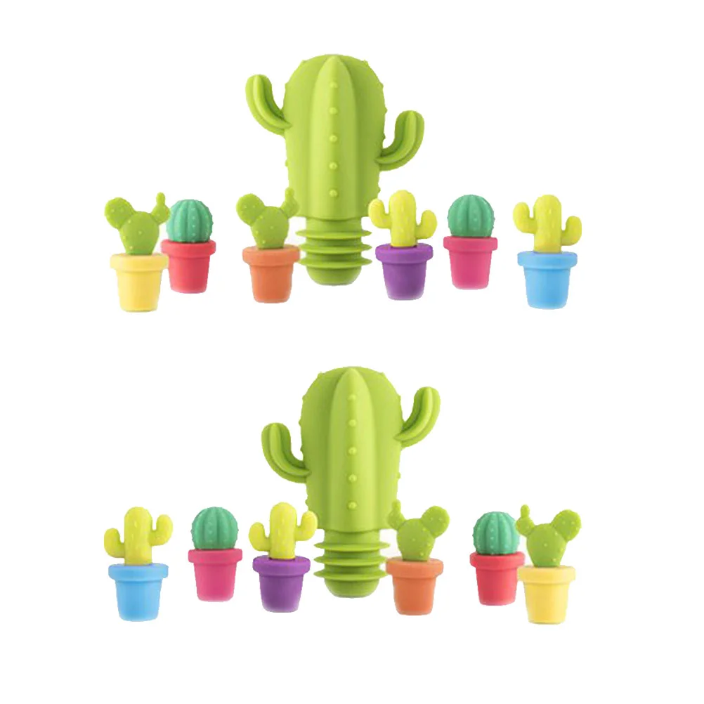 2 комплекта/14 коктейльных украшений для напитков этикетки пробки в форме кактуса