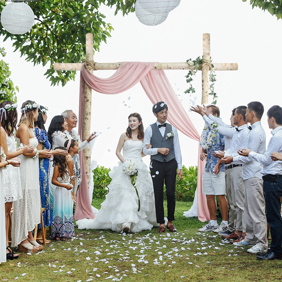 

6m Wedding Arch Drape Tulle Backdrop Draping Curtain Party Decorations Engagement Ceremony Reception Party Supplies Photo Props