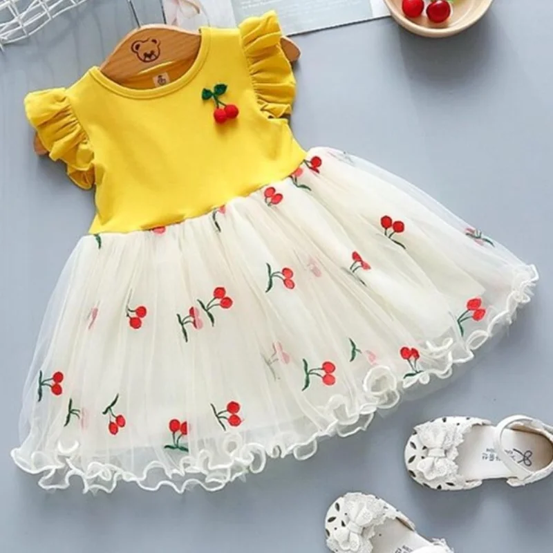 Летнее платье для маленьких девочек свадебные платья новорожденных Одежда детей