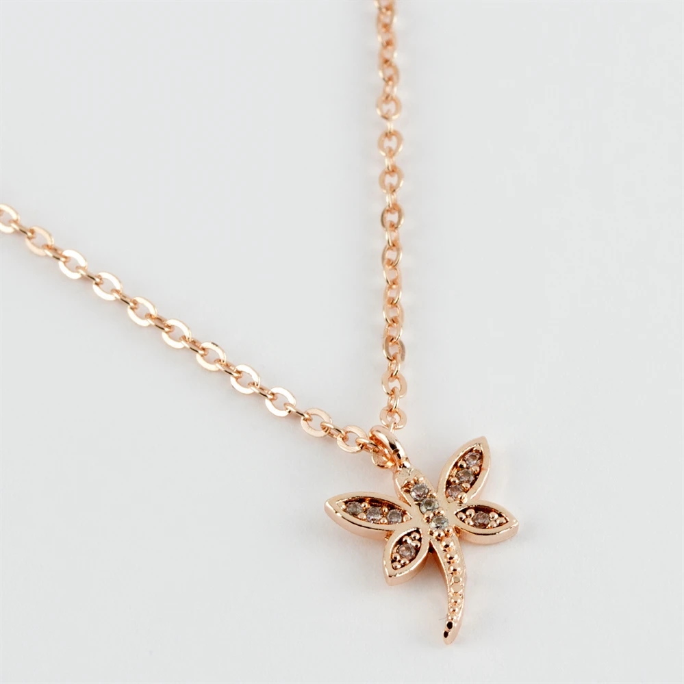 

Dragonfly figured zircon stone Trend tiny necklace