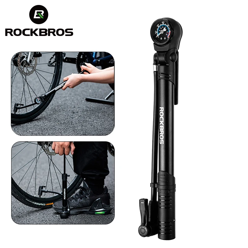 Насос велосипедный ROCKBROS портативный 120PSI с манометром