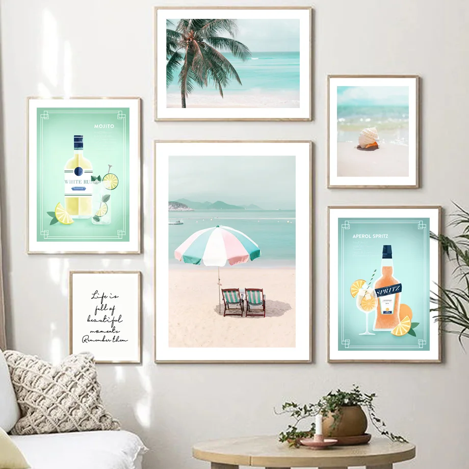 Морская волна морской цветок Северный настенное искусство холст постеры и