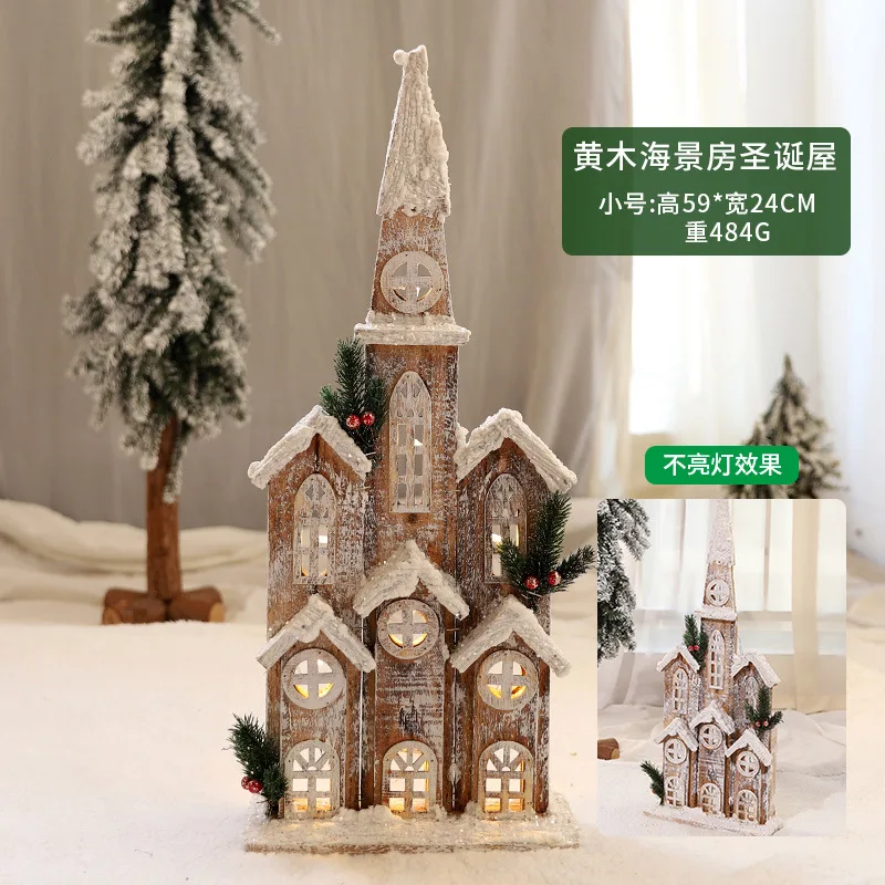 Деревянные светящиеся рождественские украшения