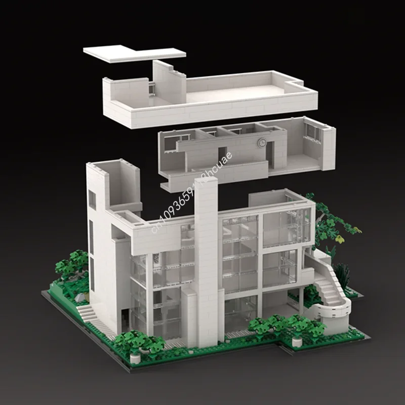 Фото 2859 деталей MOC: Модульная модель дома Смита (Ричард Майер), строительные блоки, архитектурный конструктор, подарки на фестиваль, идеи для игрушек, развивающие кирпичики №3