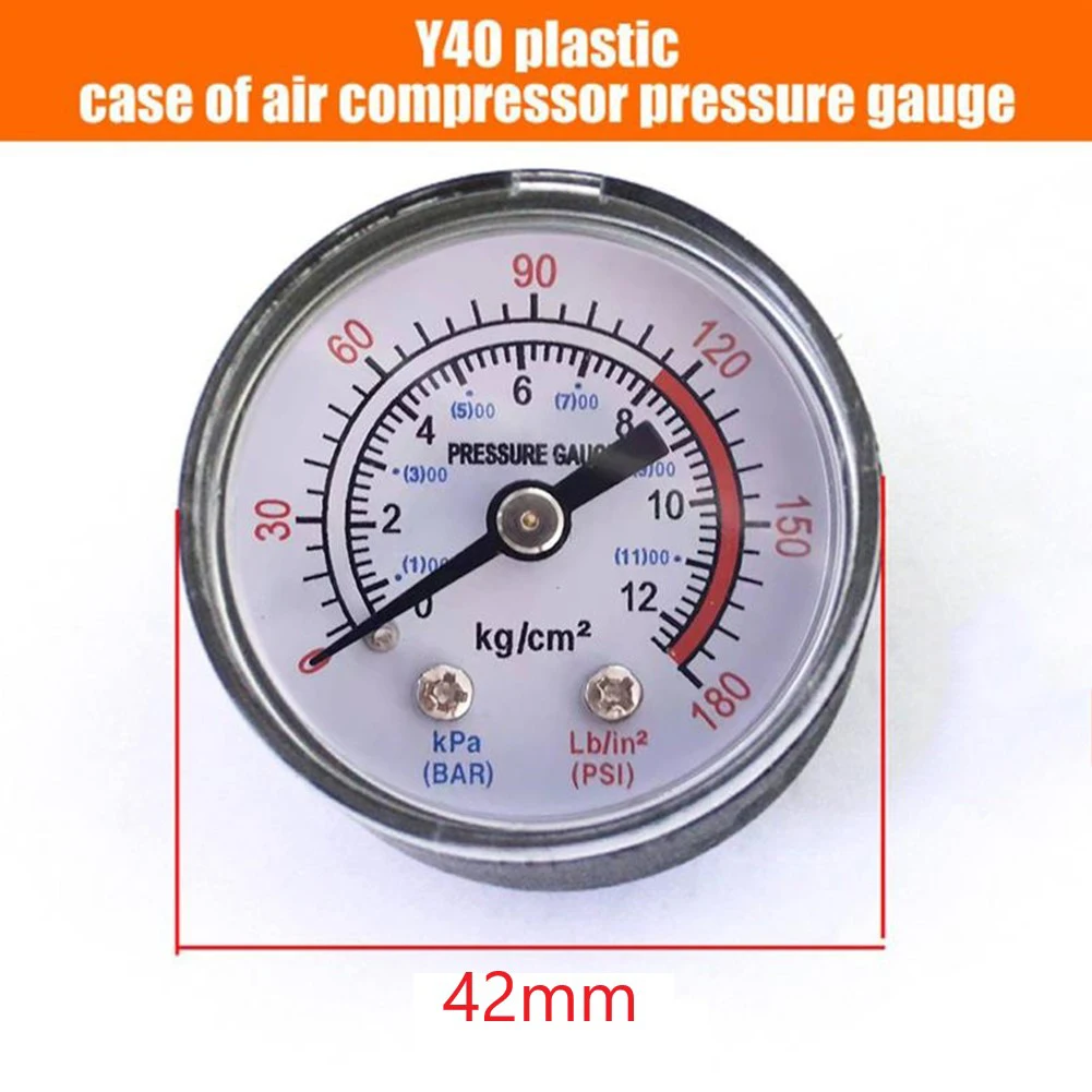 

Air Compressor Pneumatic Hydraulic Fluid Pressure Gauge 0-12Bar/0-180PSI Air Compressor Pressure Gauge Air Tools Accessories