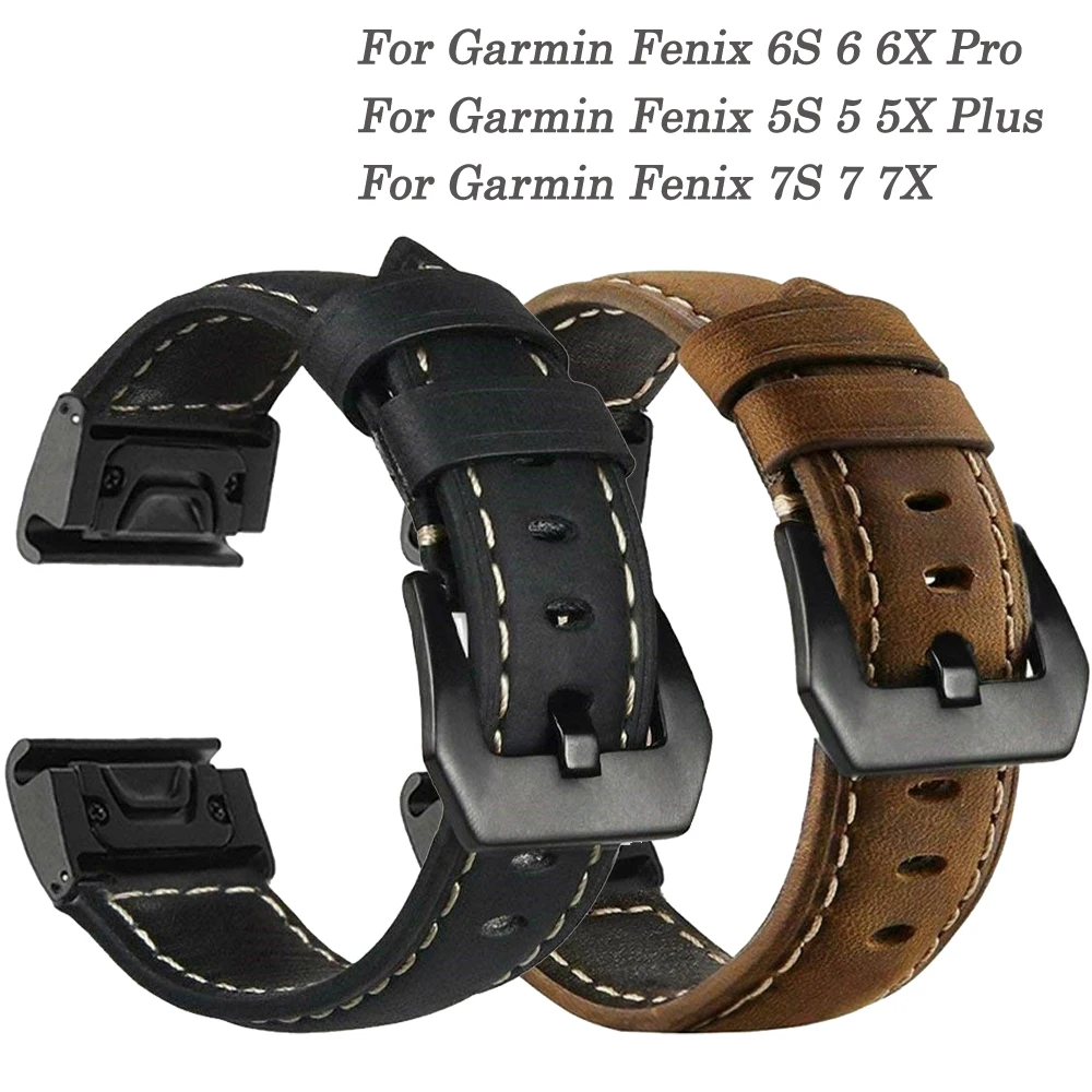 

Кожаный Смарт-ремешок для наручных часов Garmin Fenix 7 7X 6 6X Pro 5 5X Plus 3HR