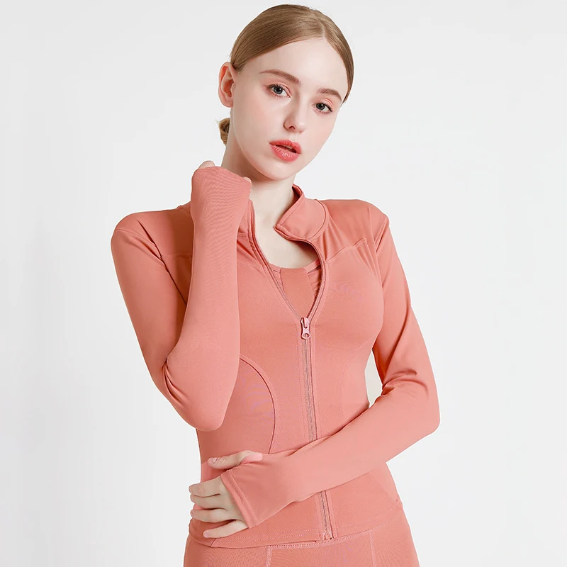 Женская Весенняя куртка SOISOU спортивное пальто для йоги фитнеса облегающая с