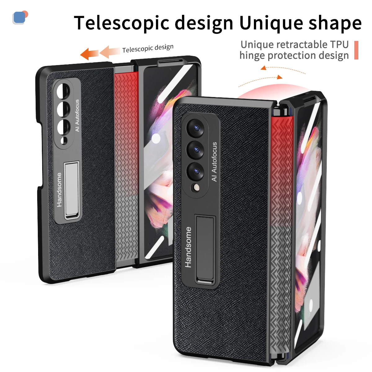 

Telescopic hinge frame Phone Case for Samsung Galaxy Z Fold3 Fold2 Shockproof Plastic Flip Cover for Samsung Fold3 Fold2 cover