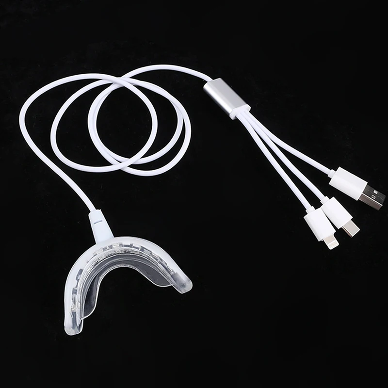 Переносной заряжаемый через USB накаливания 3в1 Устройство синего света для отбеливания зубов 16 освещения с таймером смарт-светодиодного ухода за полостью рта Белильная паста.