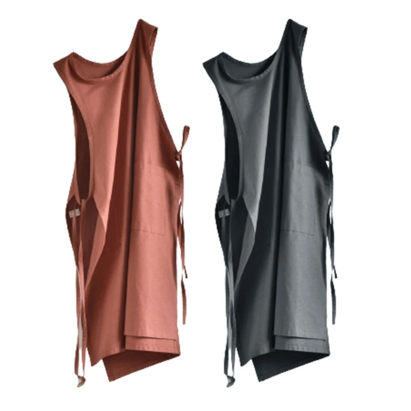 

Waterproof Florist Apron Cotton Gardening Coffee-Shop Kitchen Apron for Cooking Baking Cleaning Restaurant Korean Style