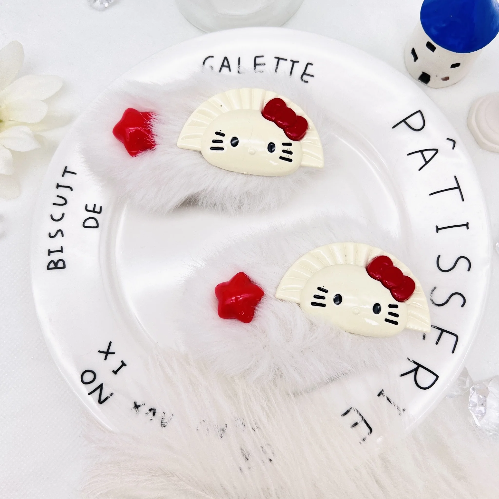 Набор Плюшевых Заколок Hello Kitty Для Девочек Декоративные Боковые Заколки Волос