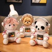 new aerospace teddy bear panda rabbit plush toys cute animal astronaut messenger bag dolls kawaii gift for baby girl