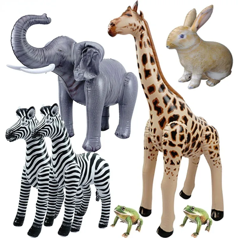 

Giant Jungle Animal Simulation Inflatable Giraffe Elephant Zebra Rabbit Frog Balloon Woodland Safari Birthday Party Decoration