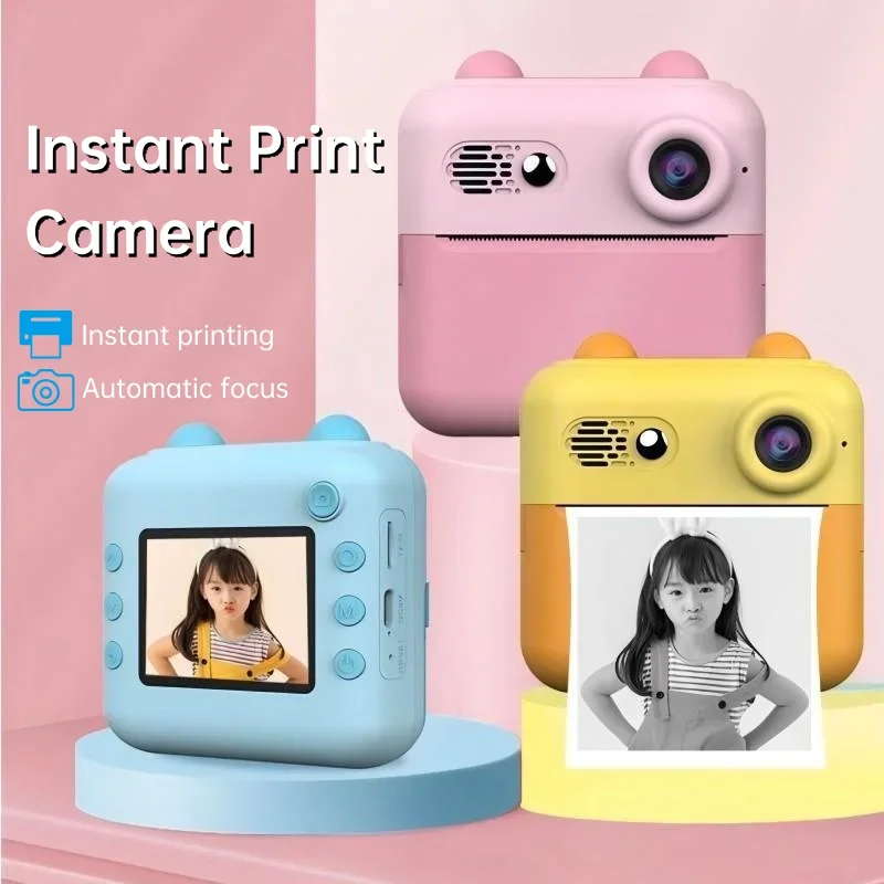Birthday Gift Toy for Girls Boys New Kids Instant Camera Thermal No Ink Print Children Digital Cameras Photography Video