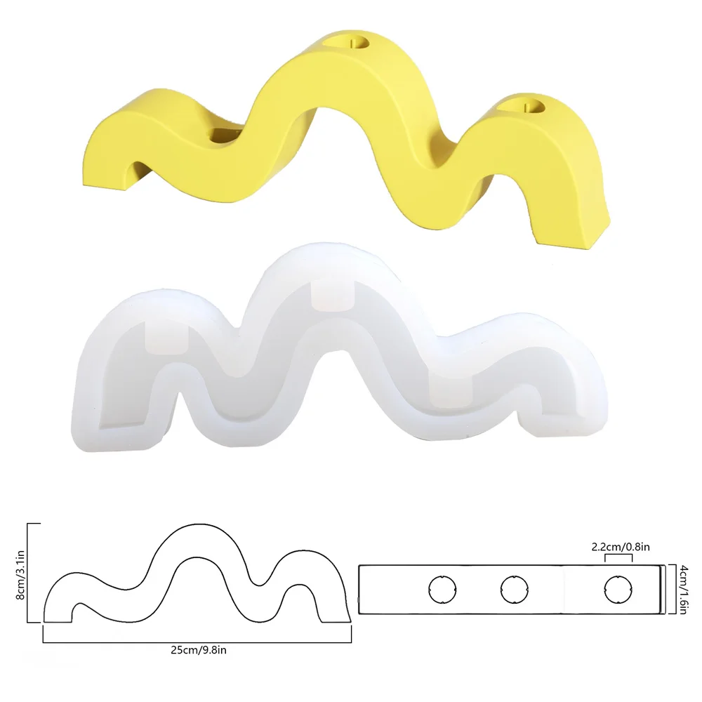 Волнистый силиконовый подсвечник форма сделай сам бетонный с несколькими