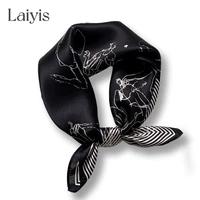 100 natural silk square scarves small hair band bandana women headband neck foulard print designer female kerchief 2022