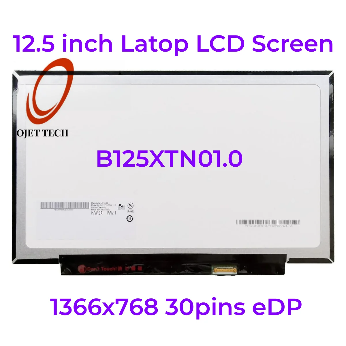 ЖК-экран для ноутбука 12,5 дюйма, B125XTN01.0, фонарь M125NWN1, фонарь для Lenovo X240 X250 X260 K2450 1366x768, 30-контактный eDP