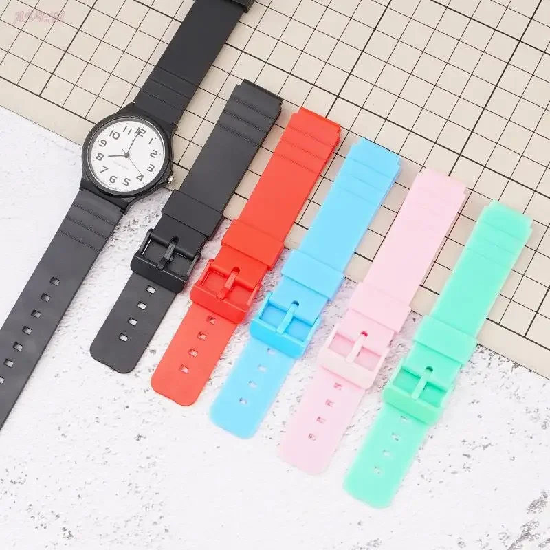 Фото Сменные ремешки для часов из смолы для Casio MW-59 MQ-24 MQ-27 MQ-76, однотонный резиновый ремешок для часов Casio MQ-107, браслет №1