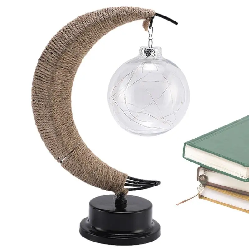 

Eid Night Light Table Lamp Lighted Decoration Night Light Eid Decor With Glass Ball Pendant Bedside Lamp Wrought Iron
