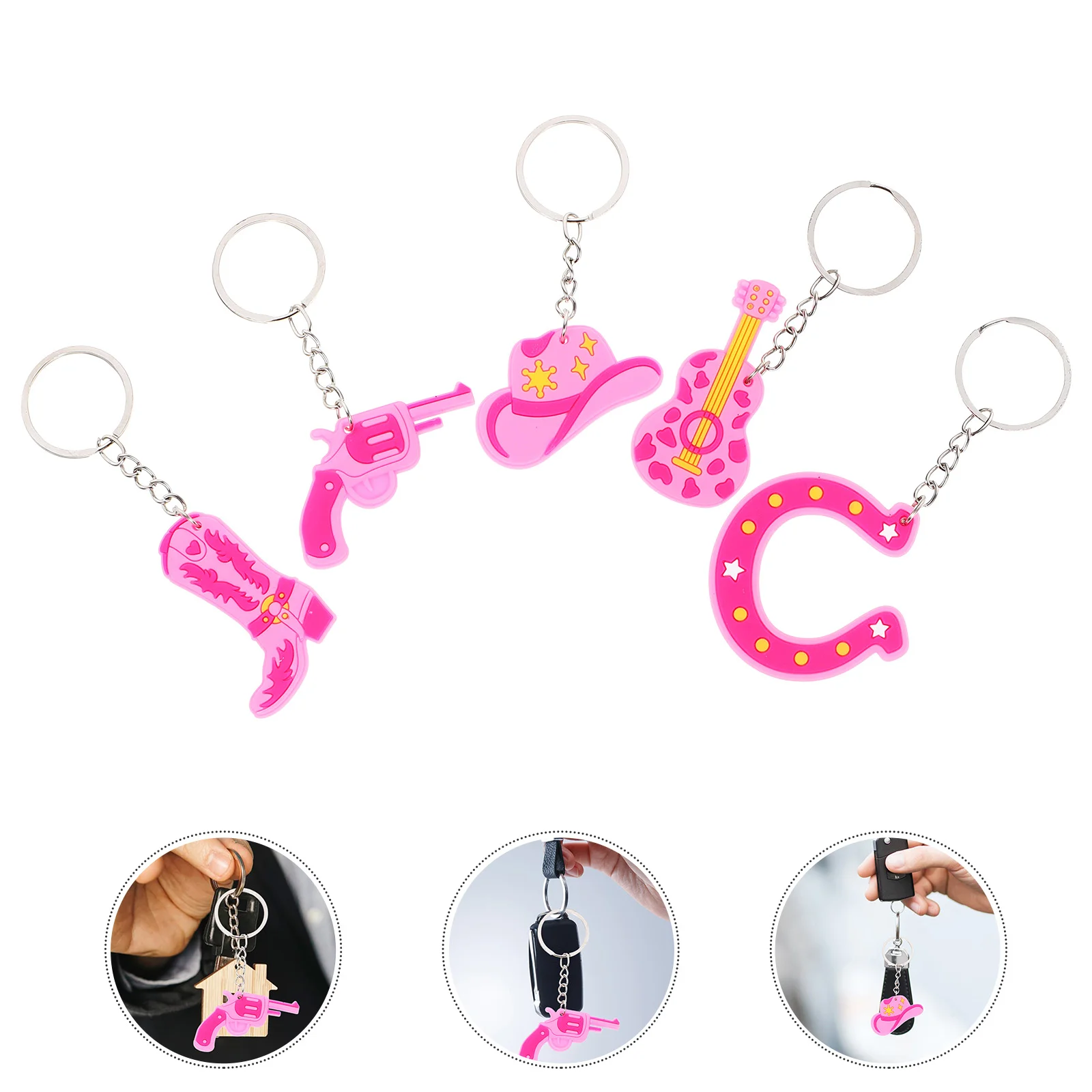 

15pcs Cartoon Keychain Western Cowgirl Horseshoe Cowgirl Themed Pendant Key Chain
