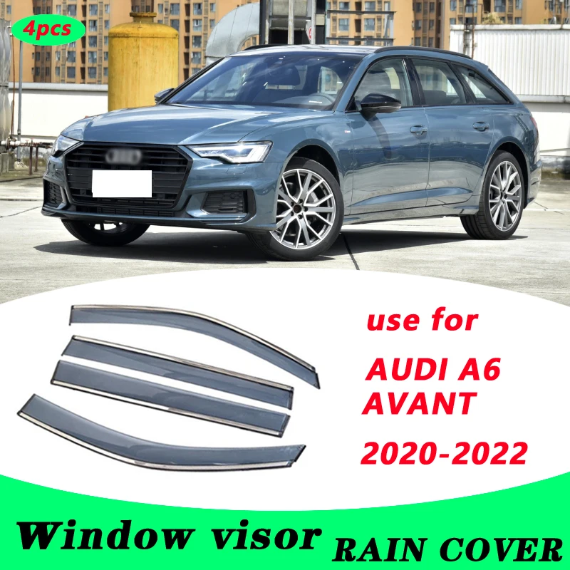

For AUDI A6 AVANT 2020-2022 Audi A6 avant Plastic Window Visor Vent Shades Sun Rain Deflector Guard 4PCS/SET
