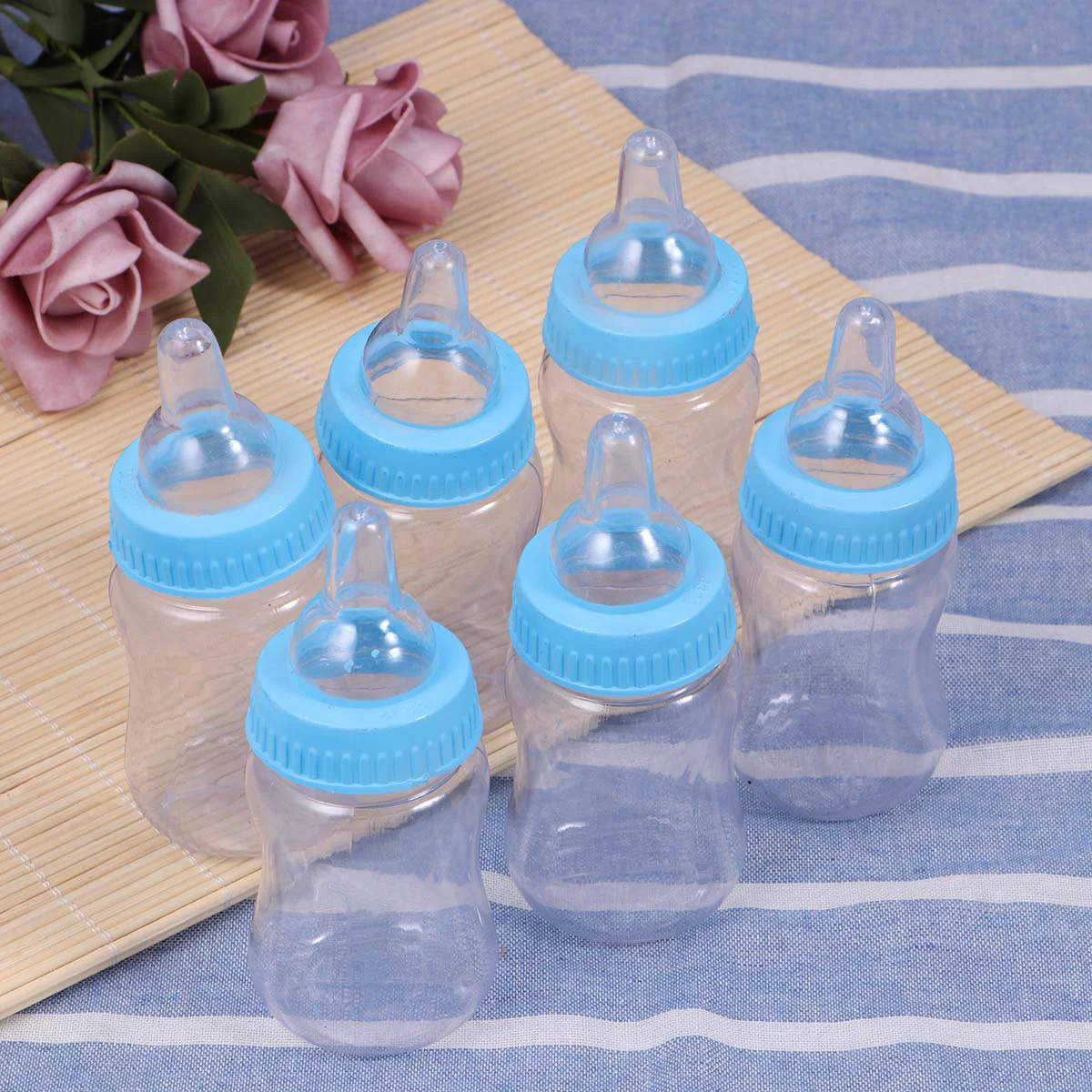 

Bottle Baby Box Candy Shower Gift Mini Bottles Cute Party Blue Fillable Feeding Style Feeder Boy Supplies Favor