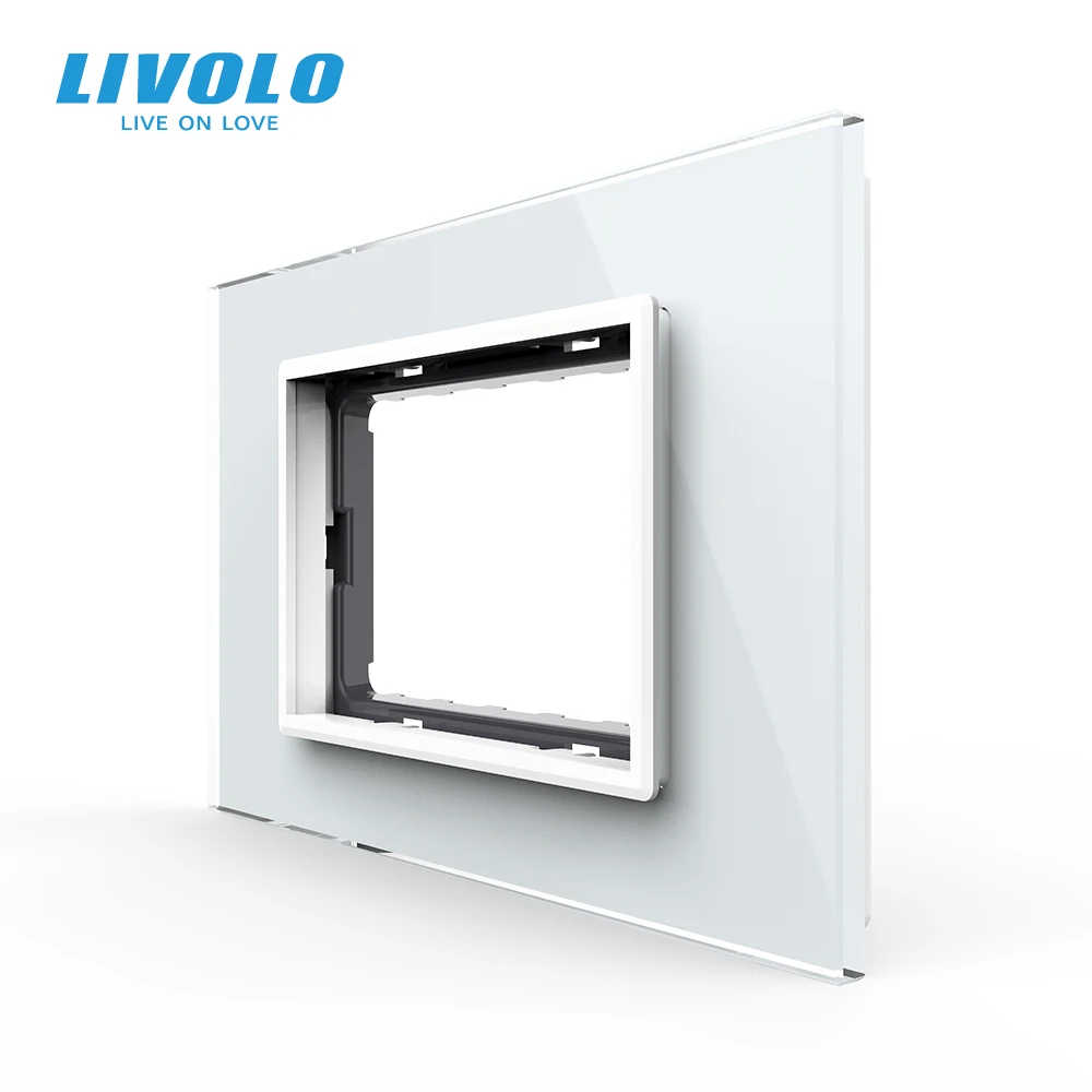 LIVOLO US Size Hole Panel For US Socket Switch Module, Pearl Crystal Glass,119mm*78mm