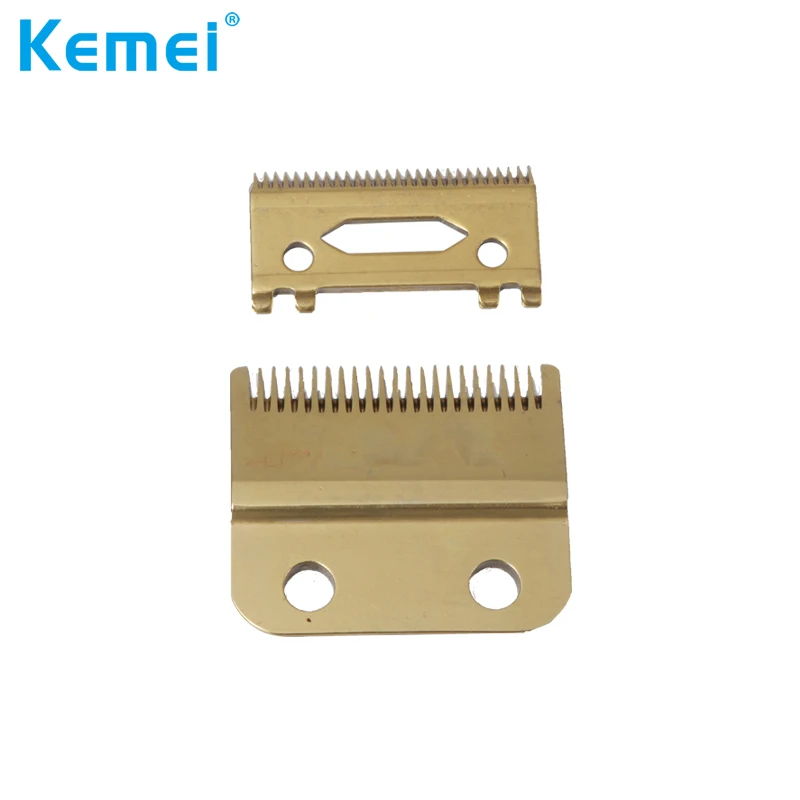 

Kemei Replacement Blade Set For Kemei KM-1986 KM-1987 High Carton Steel Clipper Accessories Golden