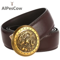 genuine leather belt for men 100 alps cowhide ratchet belt waist strap formal luxury male casual high quality automatic buckle