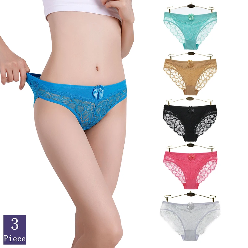 

3pcs/Set Sexy Briefs Woman Cute Lingerie Temptation Fashion Hollow Out Style Cotton Underwear Soft Comfortable Pink Lady Panties