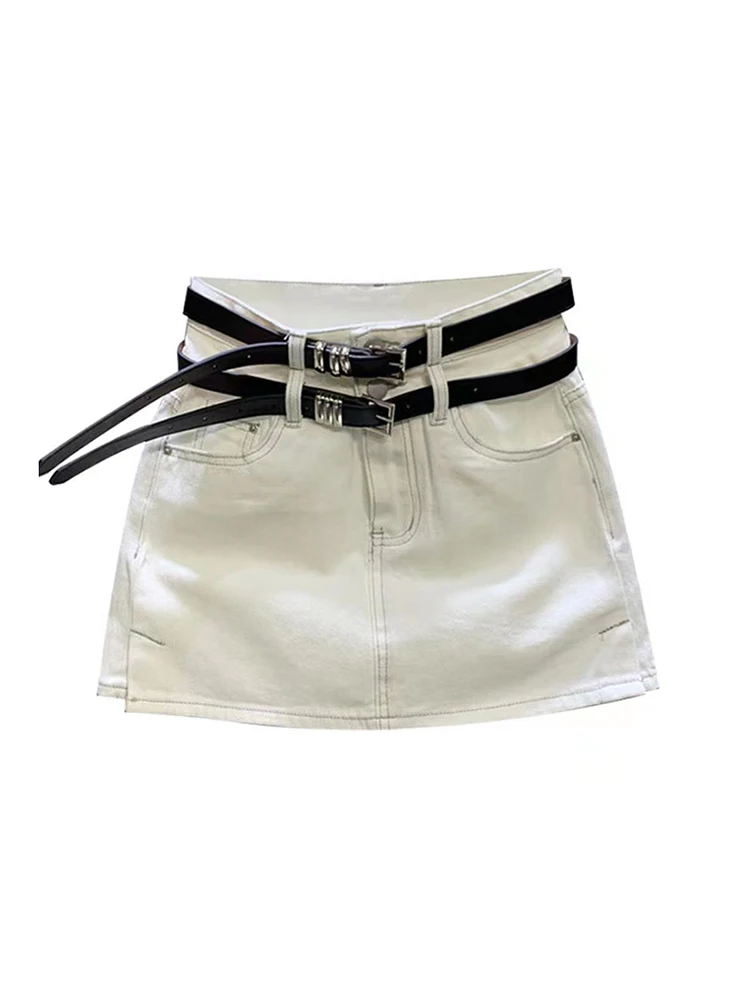 

Женская мини-юбка с поясом, корейская модная эстетичная пикантная кокетка в стиле Харадзюку, в стиле 1920-х, Y2k, лето 2023