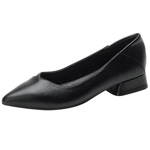 Элегантные женские туфли-лодочки из искусственной кожи на квадратном каблуке 3 см, Женские однотонные туфли-лодочки с квадратным носком, черного цвета, размер 41