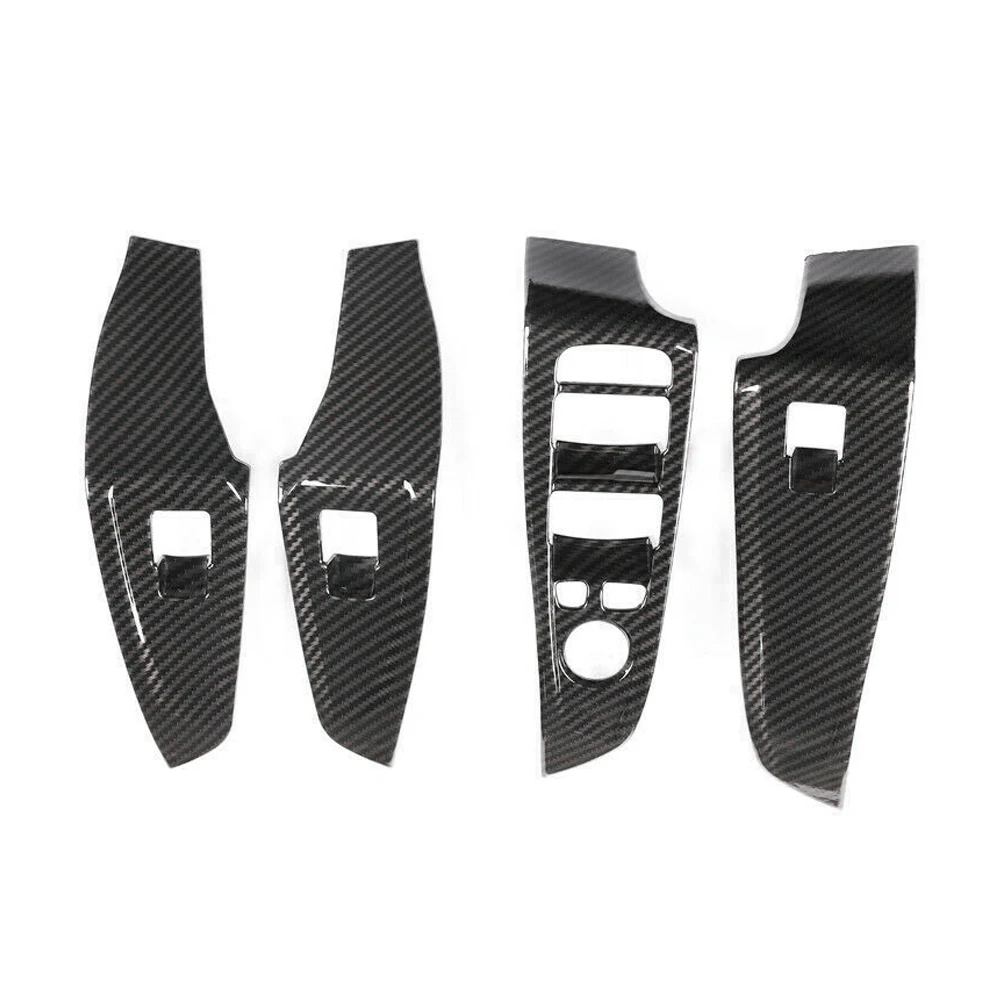 

Подлокотник двери автомобиля в стиле углеродного волокна, панель подъемника окна, накладка для BMW 3 серии G20 2019 2020 2021, аксессуары для интерьера