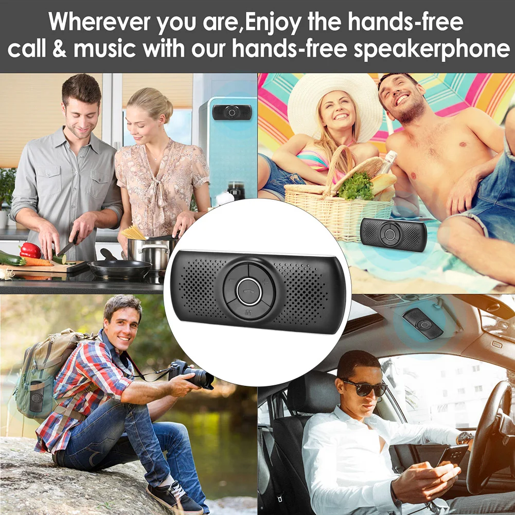 

Car Wireless Bluetooth Kit Set Handsfree Speakerphone Multipoint Sun Visor Speaker For Phone Smartphones Bluetooth Accessories